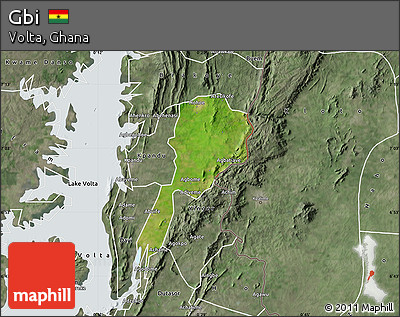 Satellite Map of Gbi, semi-desaturated