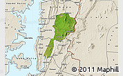 Satellite Map of Gbi, shaded relief outside