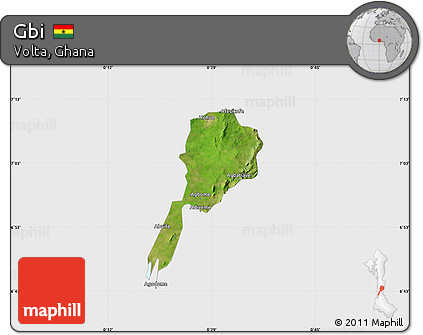 Satellite Map of Gbi, single color outside