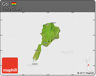 Satellite Map of Gbi, single color outside