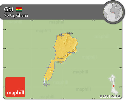Savanna Style Map of Gbi, single color outside