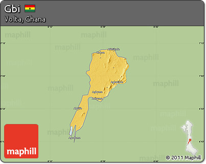 Savanna Style Map of Gbi, single color outside