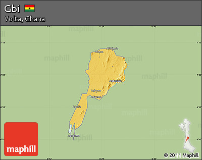 Savanna Style Map of Gbi, single color outside
