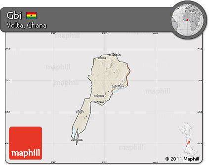 Shaded Relief Map of Gbi, cropped outside