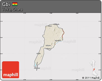 Shaded Relief Map of Gbi, cropped outside