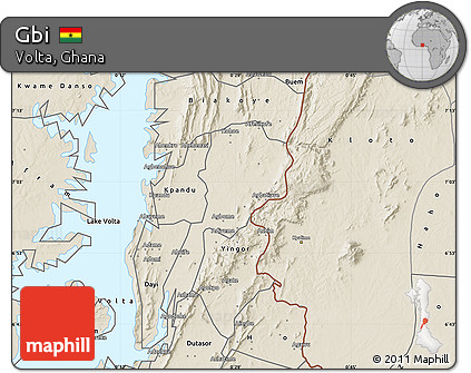 Shaded Relief Map of Gbi