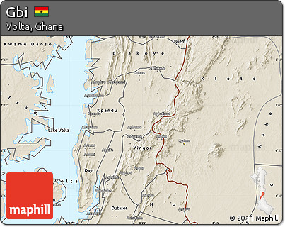 Shaded Relief Map of Gbi