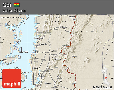 Shaded Relief Map of Gbi