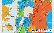 Shaded Relief Map of Gbi, political outside