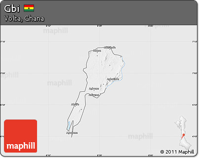 Silver Style Map of Gbi, single color outside