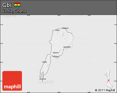 Silver Style Map of Gbi, single color outside