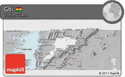 Gray Panoramic Map of Gbi