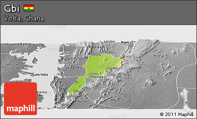 Physical Panoramic Map of Gbi, desaturated