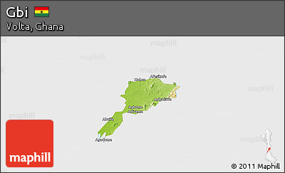 Physical Panoramic Map of Gbi, single color outside