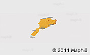 Political Panoramic Map of Gbi, cropped outside