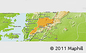 Political Panoramic Map of Gbi, physical outside