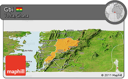 Political Panoramic Map of Gbi, satellite outside