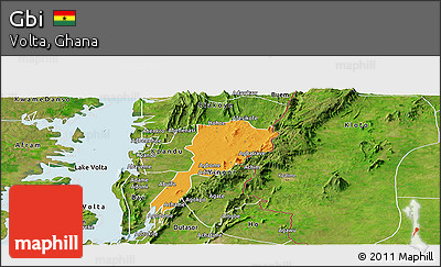 Political Panoramic Map of Gbi, satellite outside