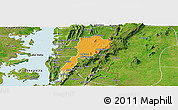 Political Panoramic Map of Gbi, satellite outside