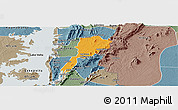 Political Panoramic Map of Gbi, semi-desaturated