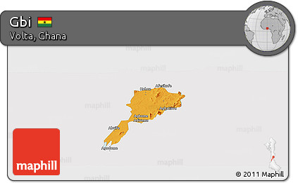 Political Panoramic Map of Gbi, single color outside