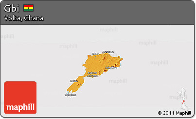 Political Panoramic Map of Gbi, single color outside
