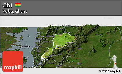 Satellite Panoramic Map of Gbi, darken