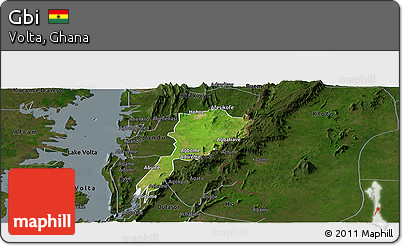 Satellite Panoramic Map of Gbi, darken