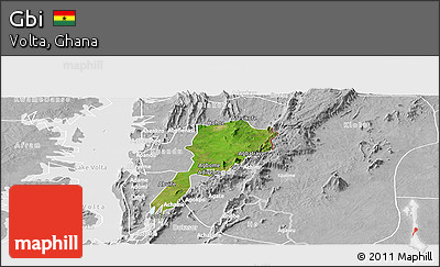 Satellite Panoramic Map of Gbi, lighten, desaturated