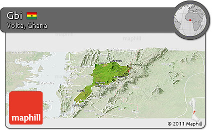 Satellite Panoramic Map of Gbi, lighten