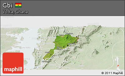 Satellite Panoramic Map of Gbi, lighten