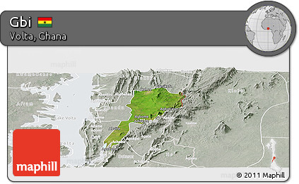 Satellite Panoramic Map of Gbi, lighten, semi-desaturated