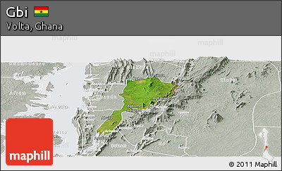 Satellite Panoramic Map of Gbi, lighten, semi-desaturated