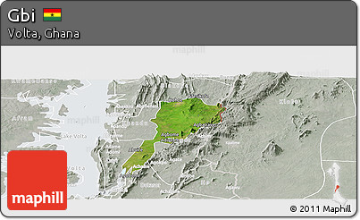 Satellite Panoramic Map of Gbi, lighten, semi-desaturated
