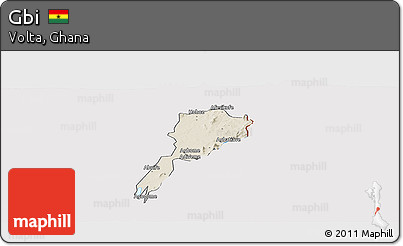 Shaded Relief Panoramic Map of Gbi, cropped outside