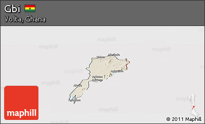 Shaded Relief Panoramic Map of Gbi, cropped outside