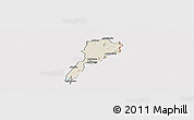 Shaded Relief Panoramic Map of Gbi, cropped outside