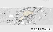 Shaded Relief Panoramic Map of Gbi, desaturated