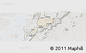 Shaded Relief Panoramic Map of Gbi, lighten, semi-desaturated