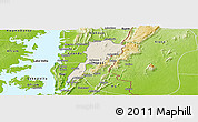 Shaded Relief Panoramic Map of Gbi, physical outside