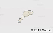 Shaded Relief Panoramic Map of Gbi, single color outside