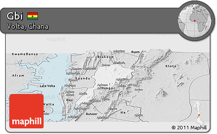 Silver Style Panoramic Map of Gbi