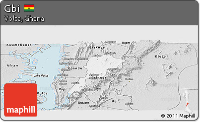 Silver Style Panoramic Map of Gbi