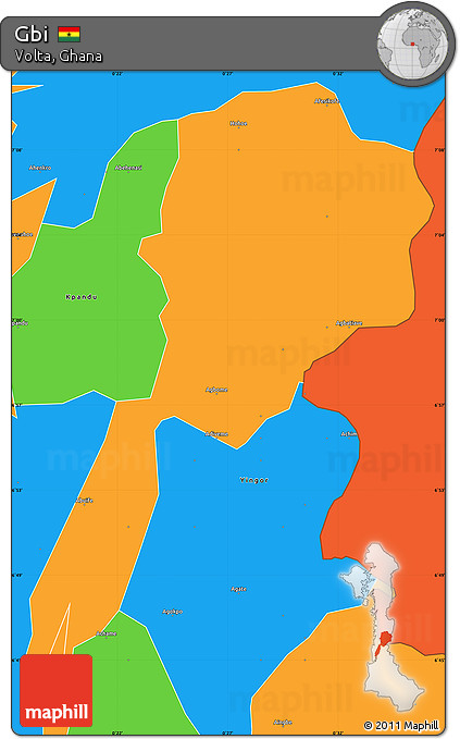 Political Simple Map of Gbi