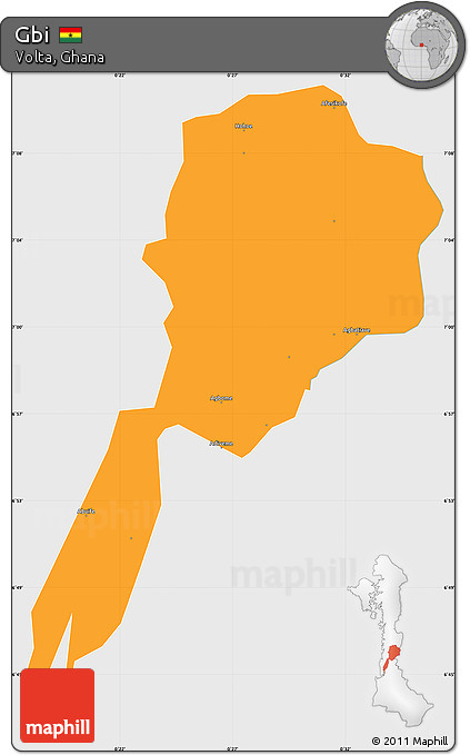 Political Simple Map of Gbi, single color outside