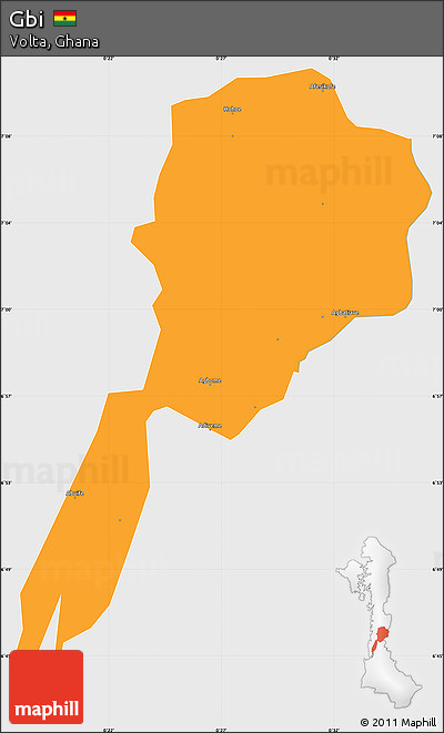 Political Simple Map of Gbi, single color outside