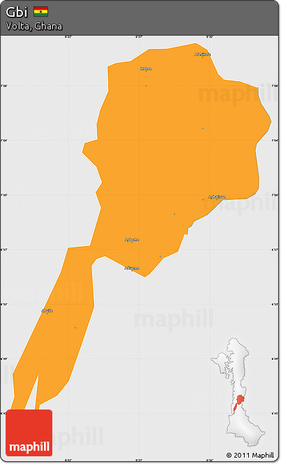 Political Simple Map of Gbi, single color outside