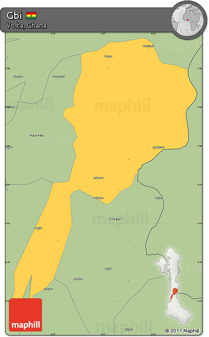 Savanna Style Simple Map of Gbi