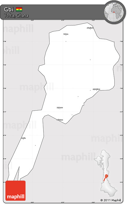 Silver Style Simple Map of Gbi, cropped outside