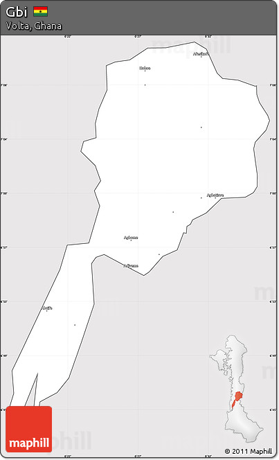 Silver Style Simple Map of Gbi, cropped outside